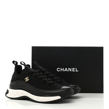 Chanel Fabric Suede CC Sneakers 40 Black 9 of 9