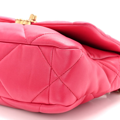 Chanel Lambskin Quilted Medium Chanel 19 Flap Dark Pink 10 of 10