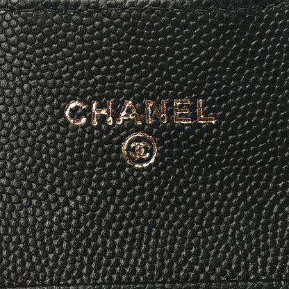 Chanel Caviar Quilted Flap Card Holder On Chain Black 10 of 11