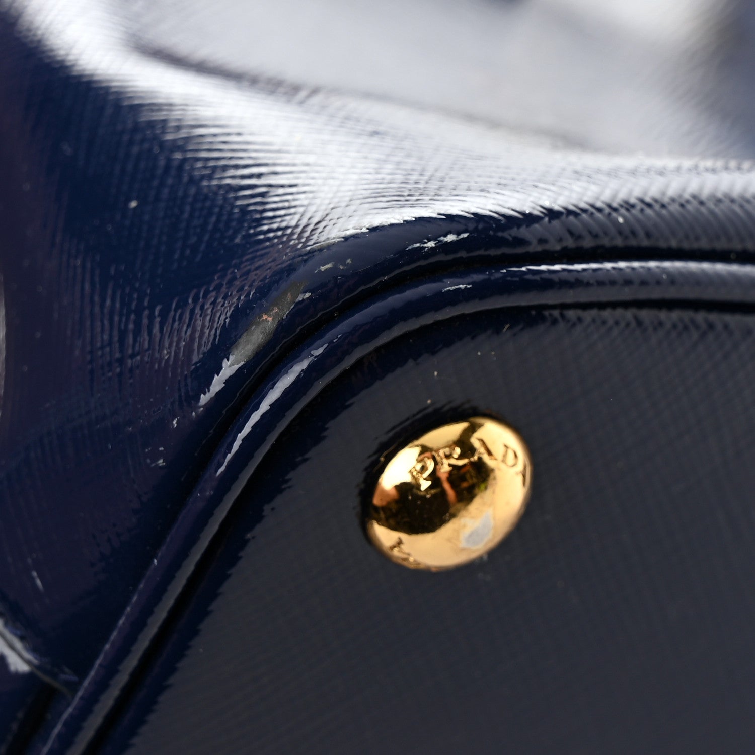 Prada Saffiano Vernice Small Promenade Tote Royal 14 of 14