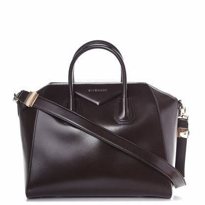 Givenchy Shiny Lord Calfskin Medium Antigona Dark Brown 1 of 8