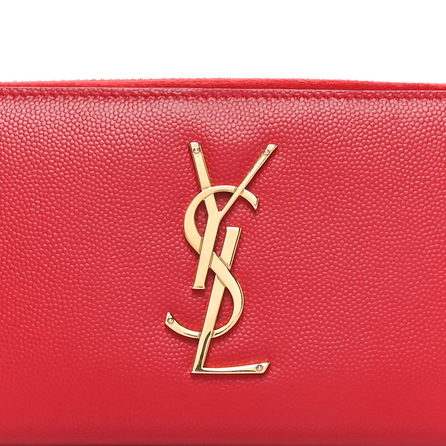 Grain De Poudre Matelasse Chevron Monogram Zip Around Wallet Red
