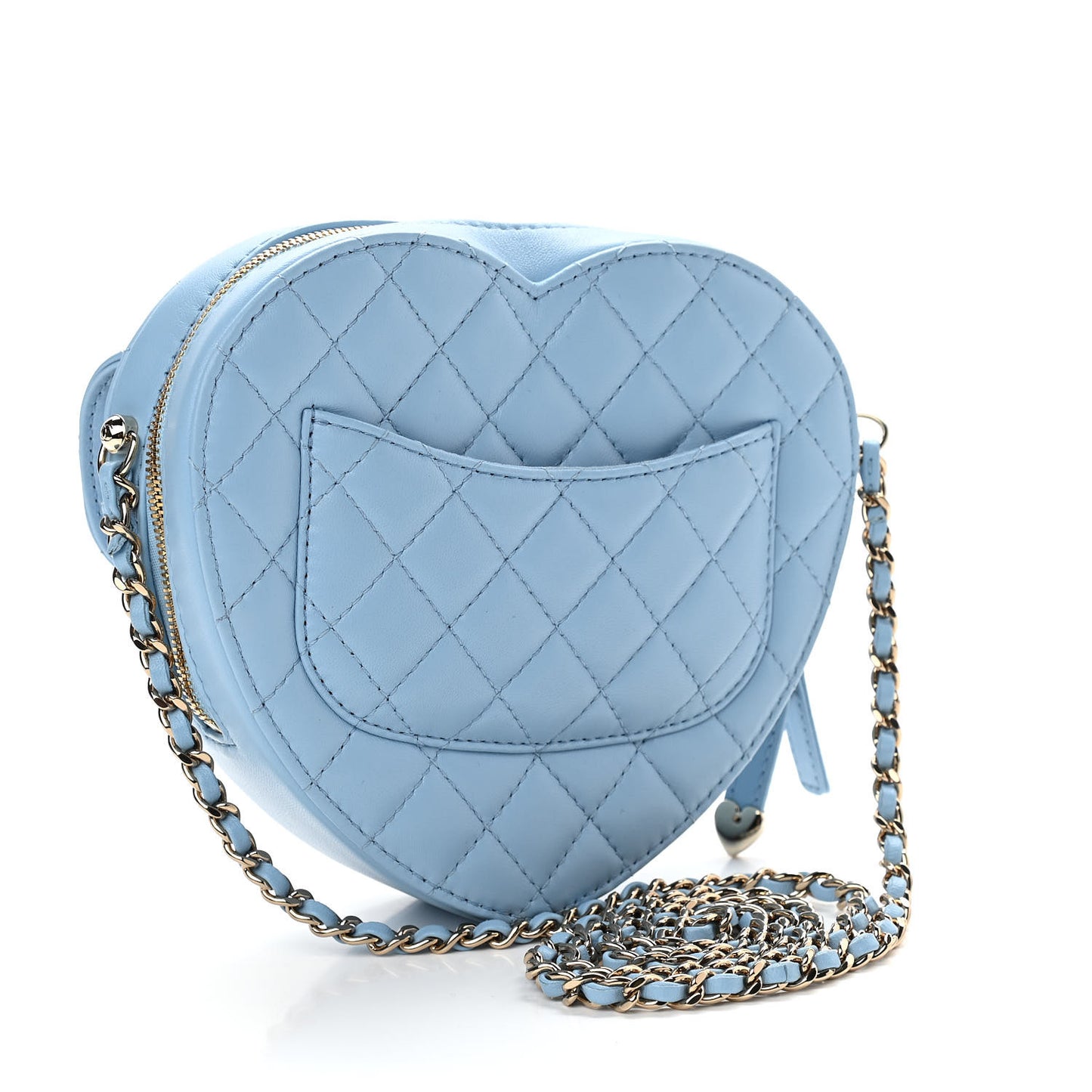 Lambskin Quilted CC In Love Heart Bag Light Blue