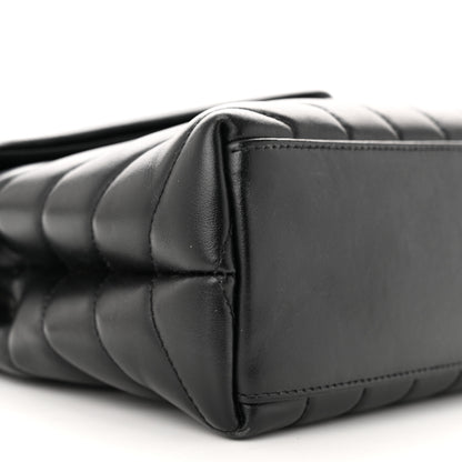 Saint Laurent Calfskin Y Quilted Monogram Monochrome Small Loulou Chain Satchel Black 10 of 11