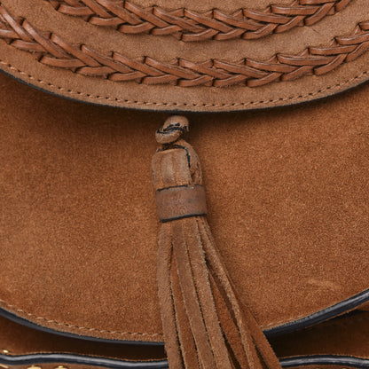 Chloe Suede Calfskin Braided Mini Hudson Shoulder Bag Caramel 13 of 15
