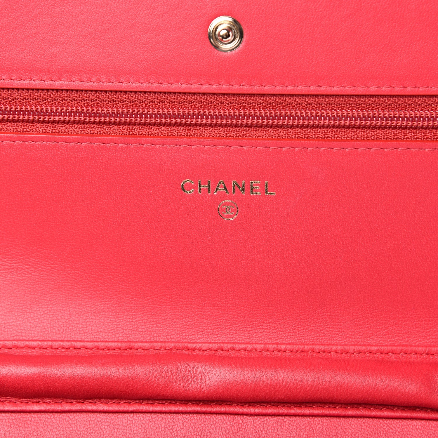 Chanel Lambskin Quilted Wallet On Chain WOC Red 5 of 15