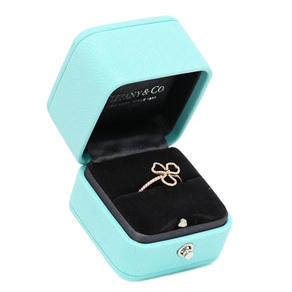 Tiffany 18K Rose Gold Diamond Mini Open Paper Flowers Ring 54 7 5 of 5