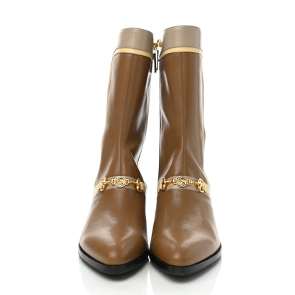Gucci Goatskin Mens Zahara Interlocking G Horsebit Boots 9 Friky Taupe Oatmeal Butter Sand Storm 2 of 10