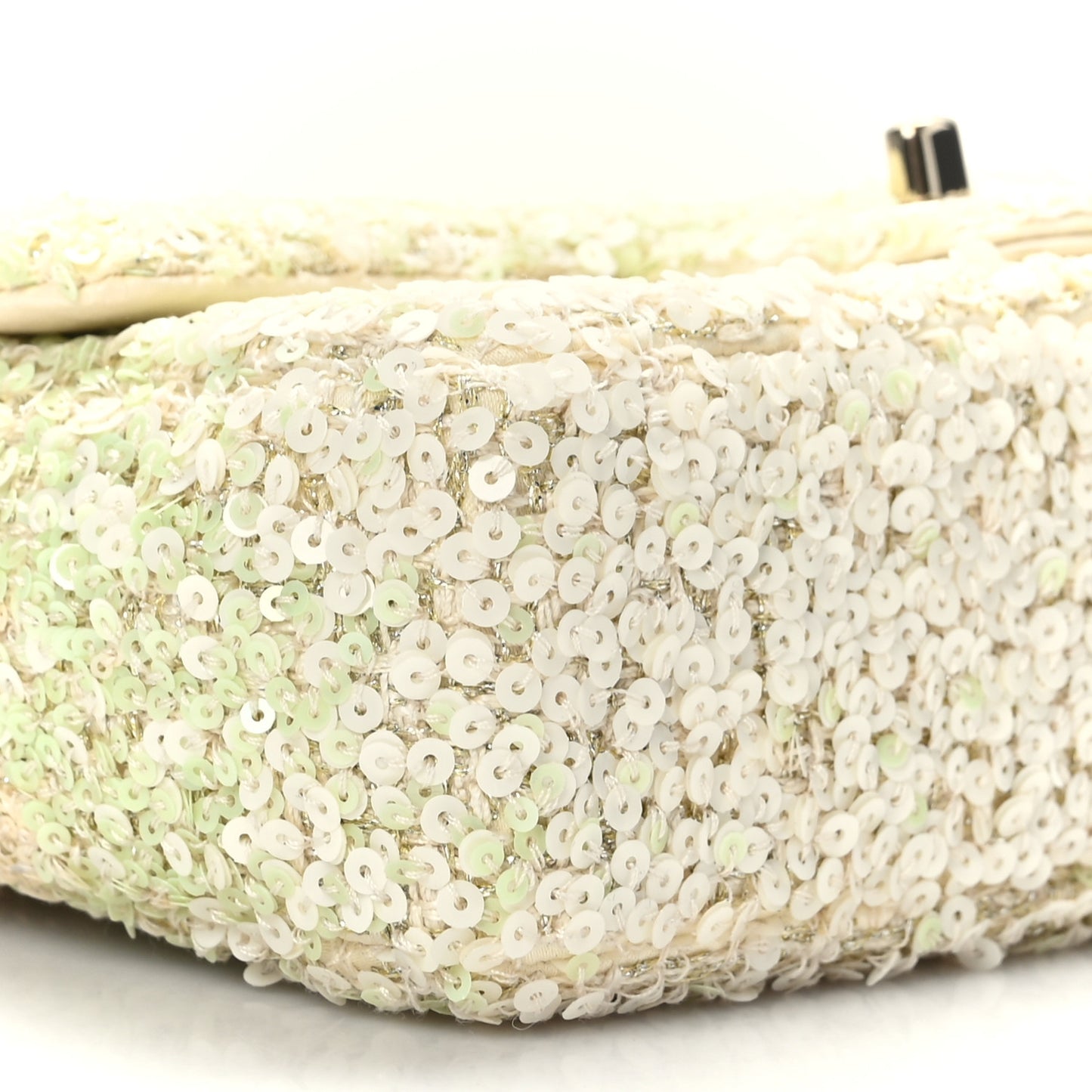Shaded Sequin Mini Flap Light Green White Ecru
