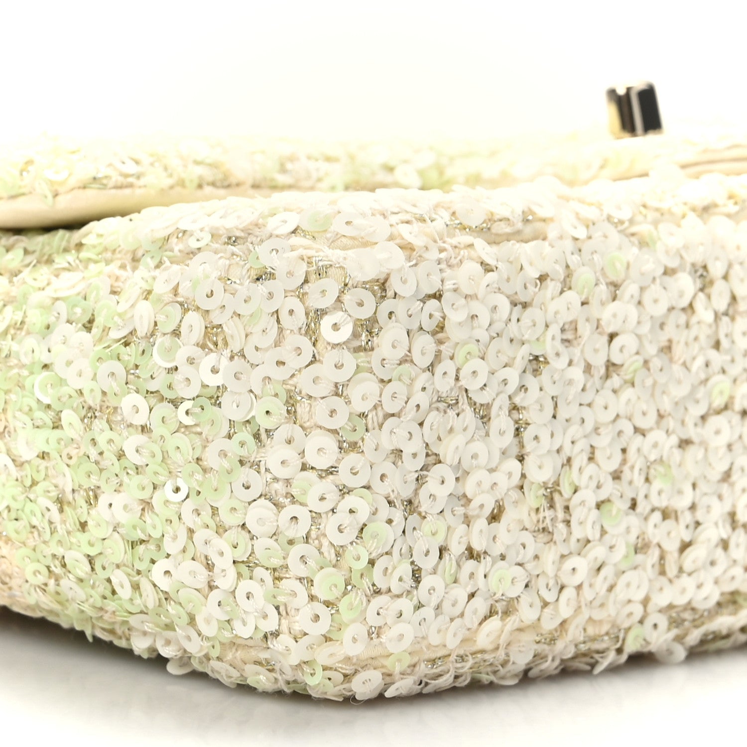 Chanel Shaded Sequin Mini Flap Light Green White Ecru 8 of 10