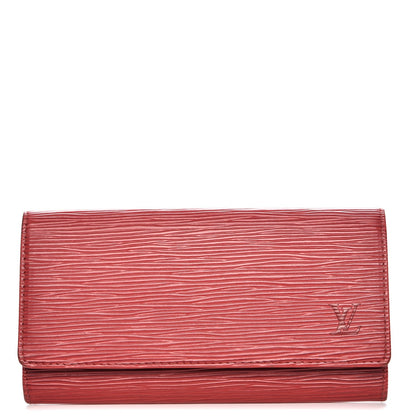 Louis Vuitton Epi Porte Yen 3 Cartes Credit Wallet Castillan Red 1 of 9