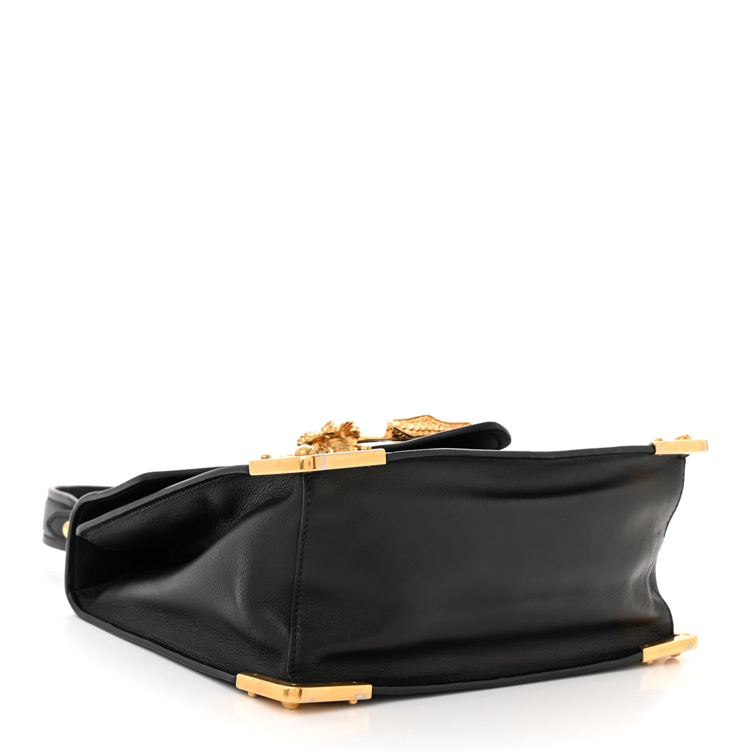 Prada City Calf Saffiano Animalier Top Handle Bag Black 4 of 11