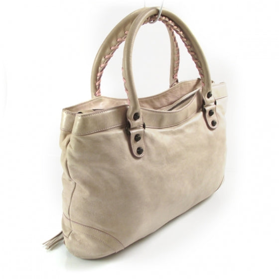 Chevre Classic Hardware Purse White