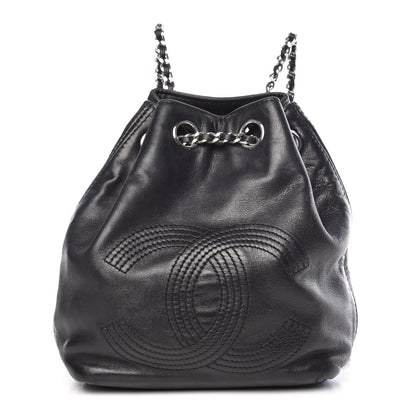 Chanel Lambskin CC Drawstring Backpack Black 1 of 12