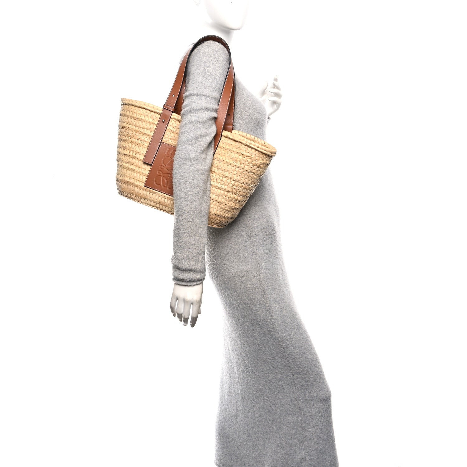 Loewe Raffia Medium Basket Tote Bag Natural Tan 2 of 10