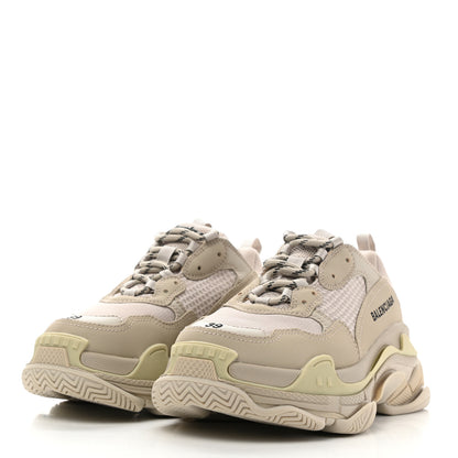 Balenciaga Fabric Mesh Womens Triple S Sneakers 39 Beige White 3 of 8