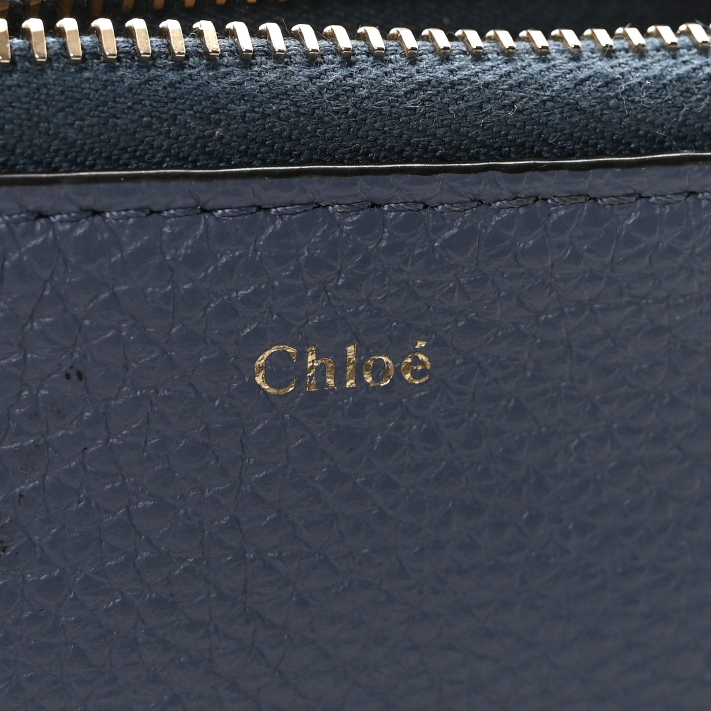 Calfskin Alphabet Purse Wallet Blue