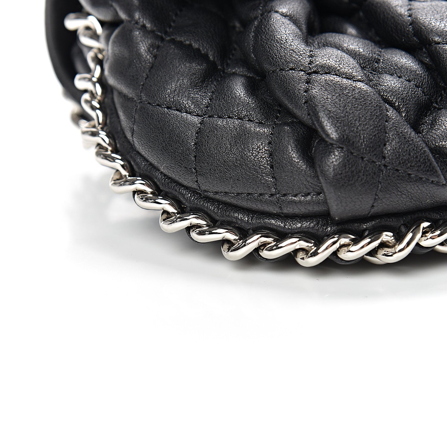 Chanel Washed Lambskin Quilted Mini Chain Around Flap Black 8 of 9