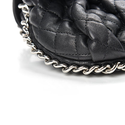 Chanel Washed Lambskin Quilted Mini Chain Around Flap Black 8 of 9