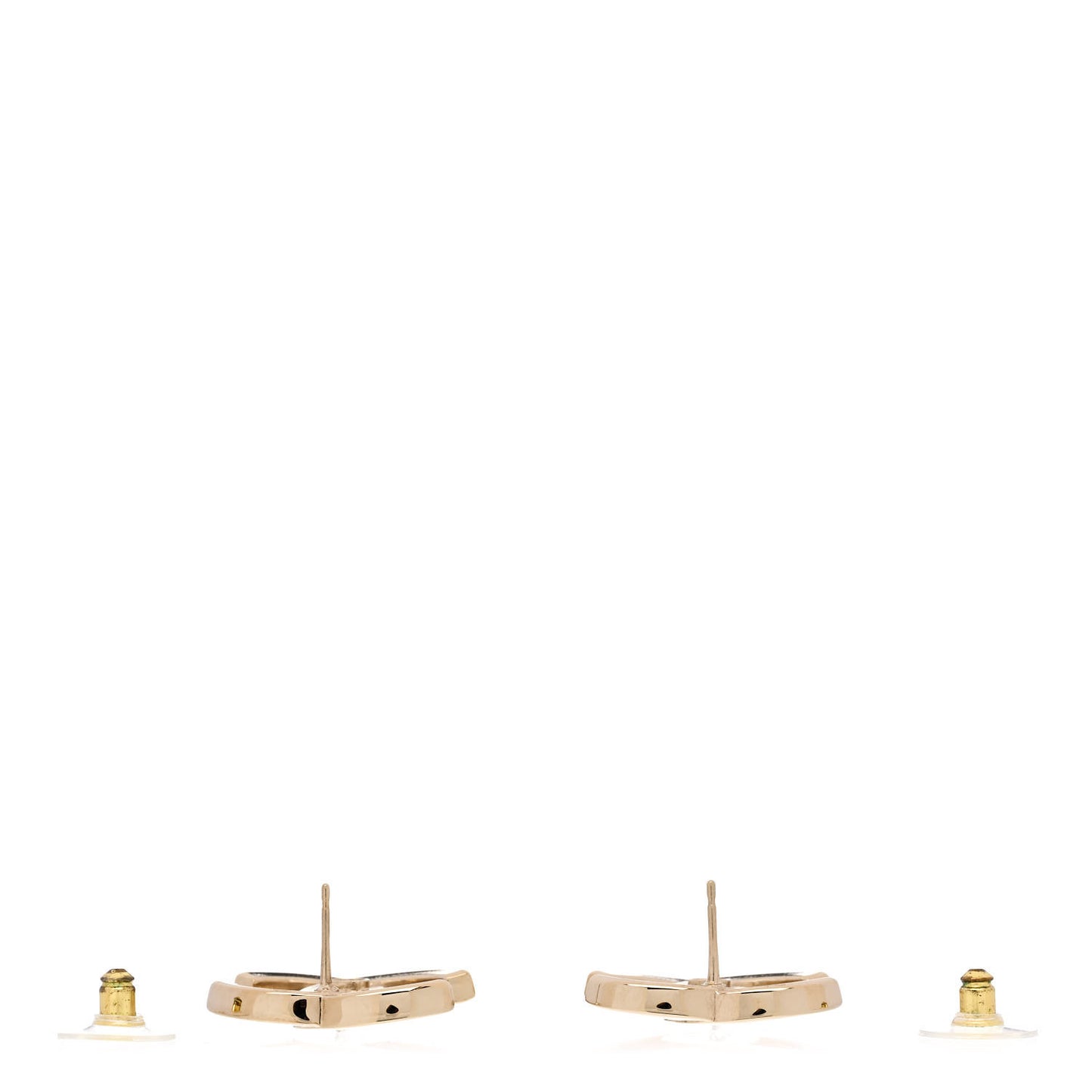 Crystal CC Large Stud Earrings Gold