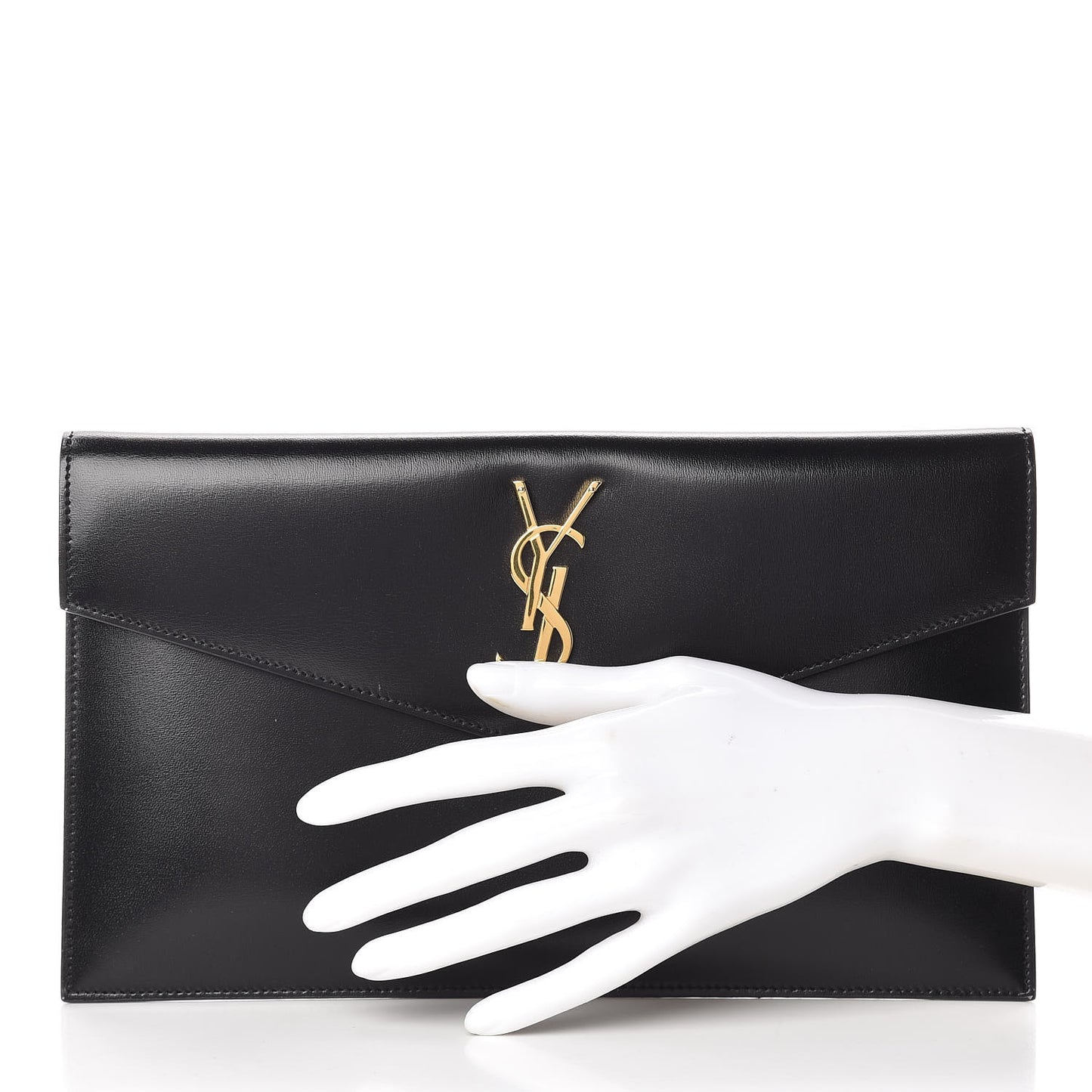 Smooth Shiny Calfskin Monogram Uptown Pouch Black