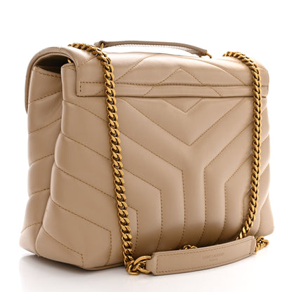 Saint Laurent Calfskin Y Quilted Monogram Small Loulou Chain Satchel Dark Beige 3 of 11