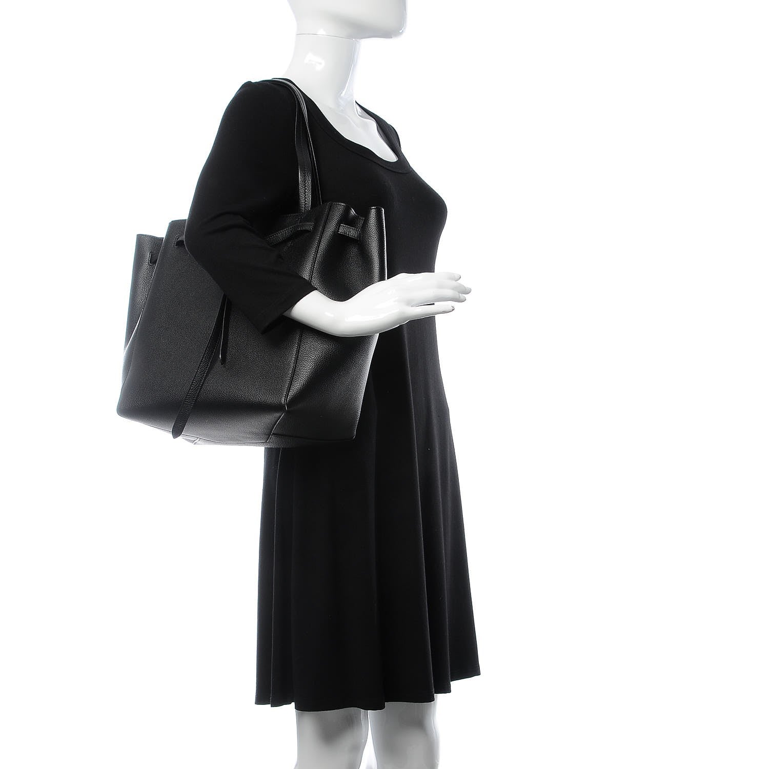 Celine Soft Grained Calfskin Small Belt Cabas Phantom Black 2 of 8