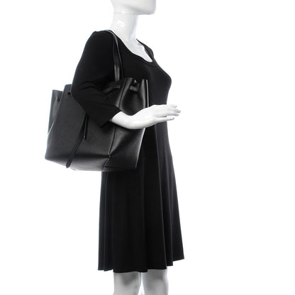 Celine Soft Grained Calfskin Small Belt Cabas Phantom Black 2 of 8