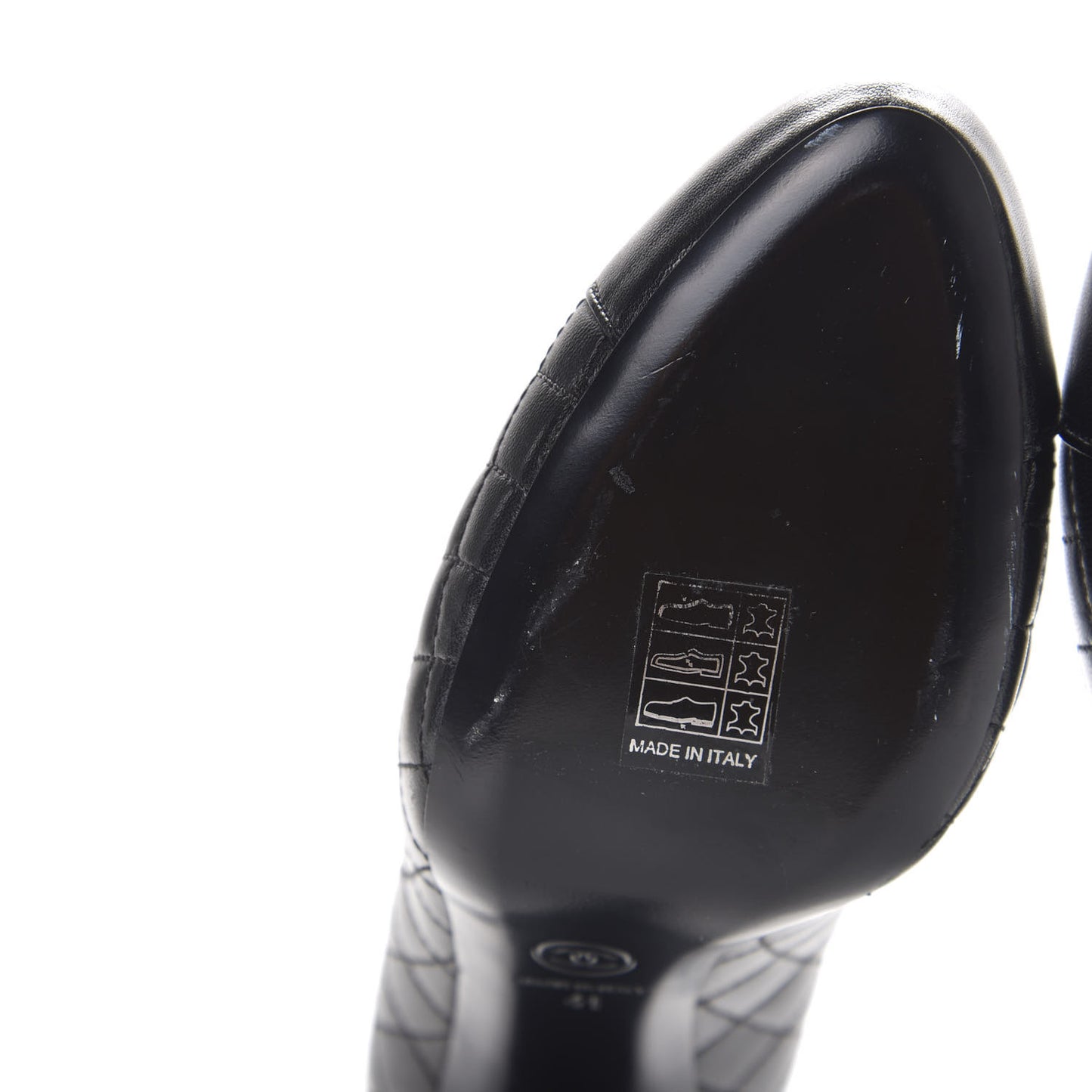 Lambskin Quilted Cap Toe Pumps 41 Black