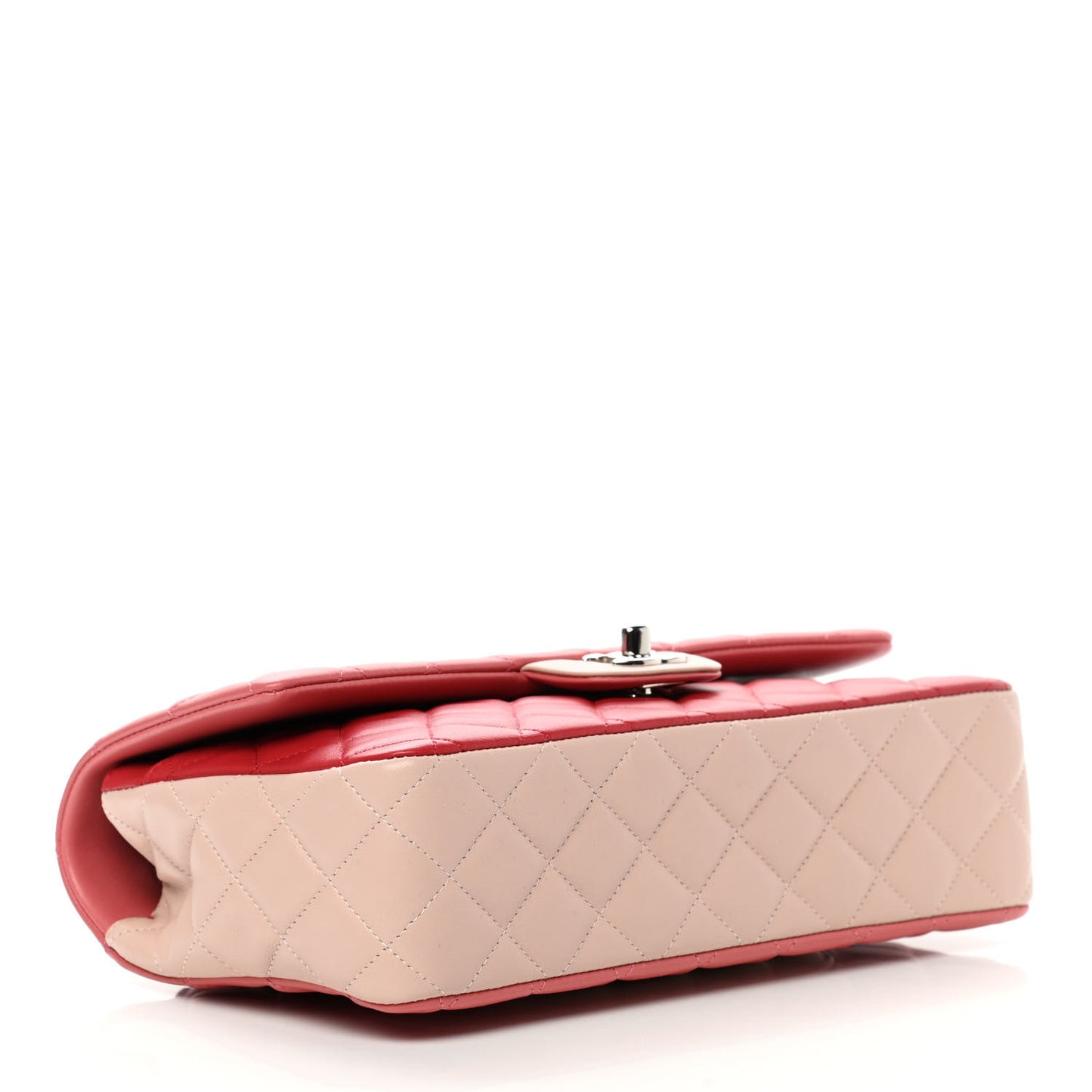 Lambskin Quilted Tri-Color Medium Valentine Charms Single Flap Pink