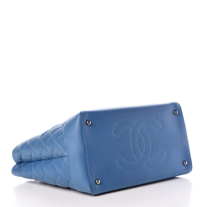 Chanel Calfskin Quilted Small Easy Shopping Tote Blue 4 of 11