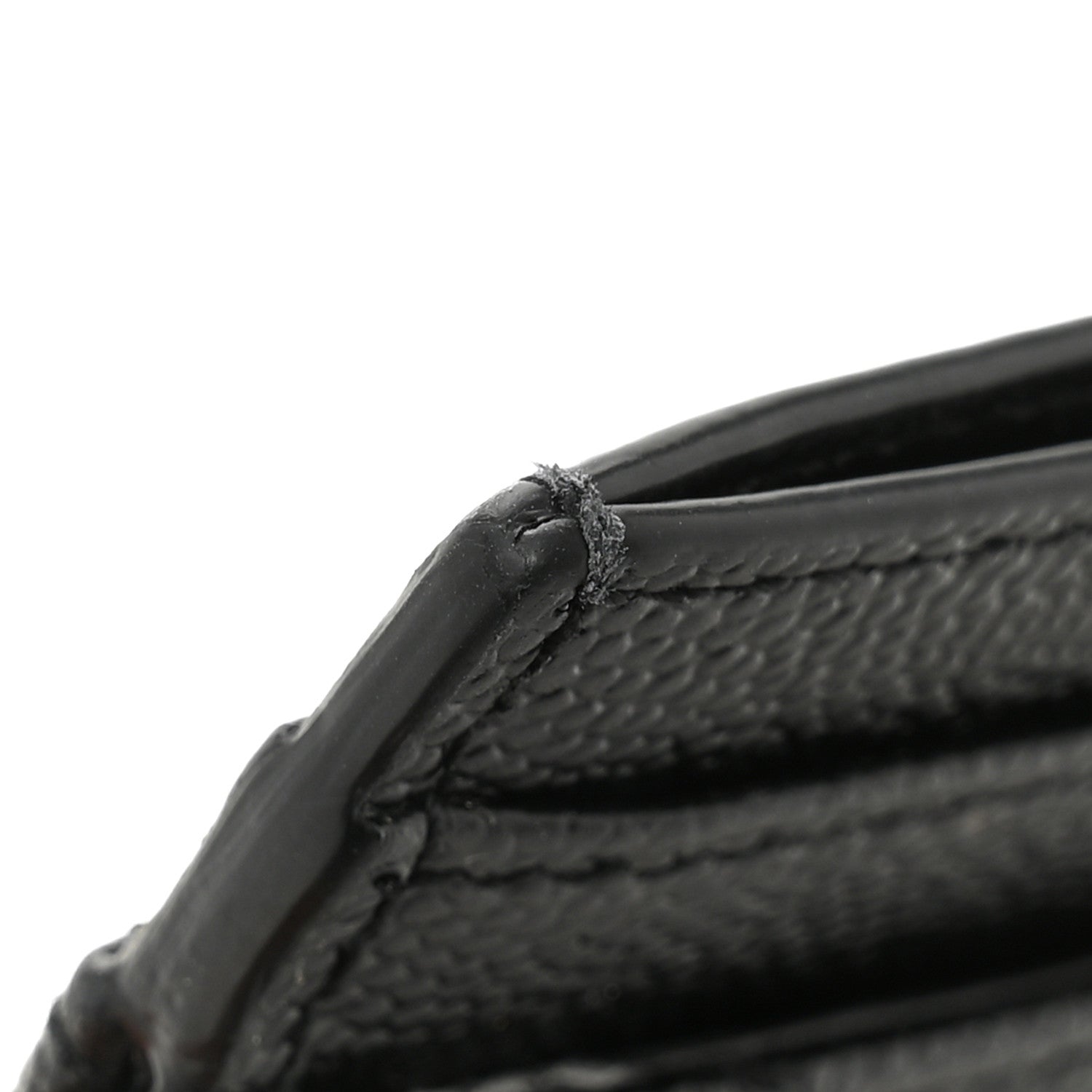 Saint Laurent Grain De Poudre Matelasse Chevron Monogram Credit Card Case Black 9 of 10