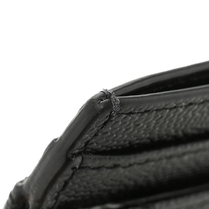 Saint Laurent Grain De Poudre Matelasse Chevron Monogram Credit Card Case Black 9 of 10