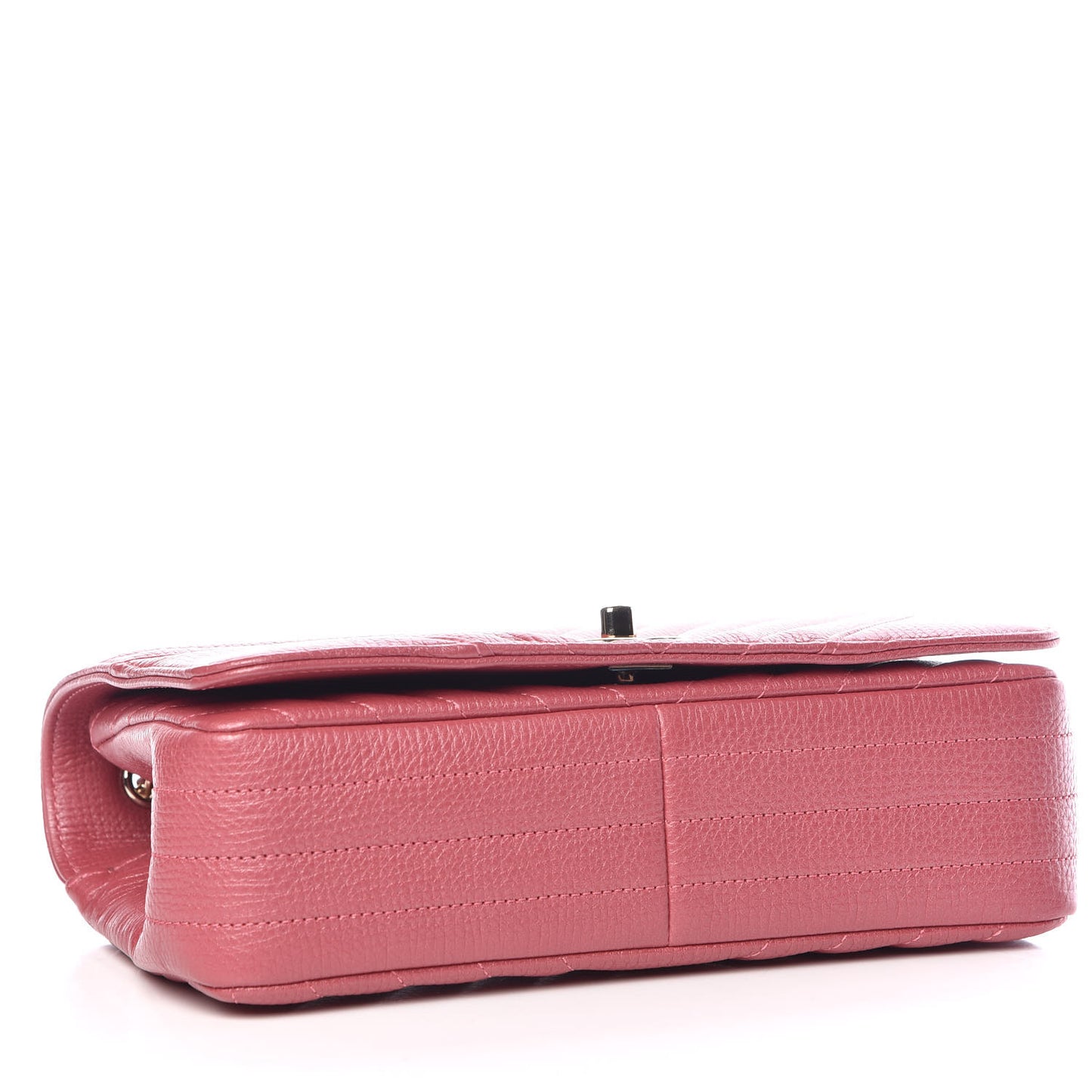 Calfskin Chevron Quilted Statement Flap Pink