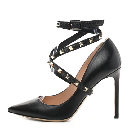 Valentino Garavani Nappa Rockstud Studwrap Strap 105mm Pumps 37 Black 1 of 12
