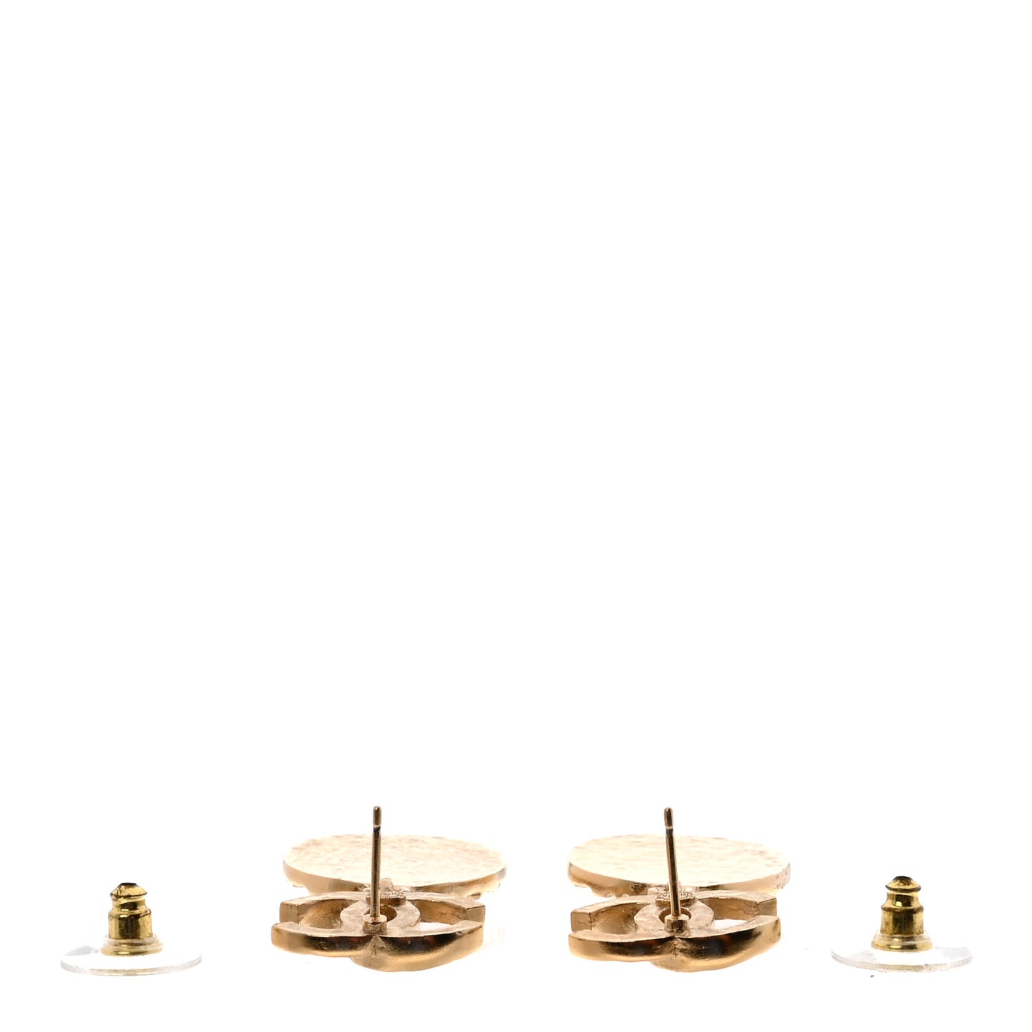 Crystal CC Medallion Drop Earrings Gold