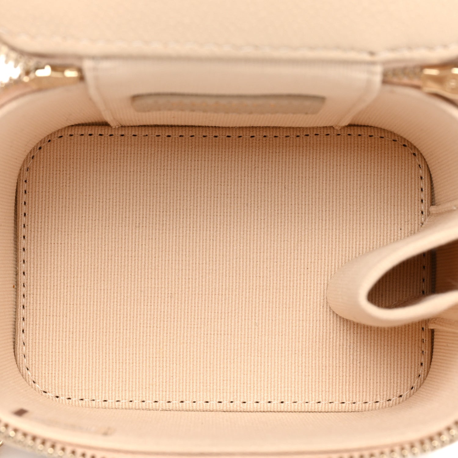 Chanel Caviar Quilted Tiny CC Mini Vanity Case With Chain Beige 5 of 9