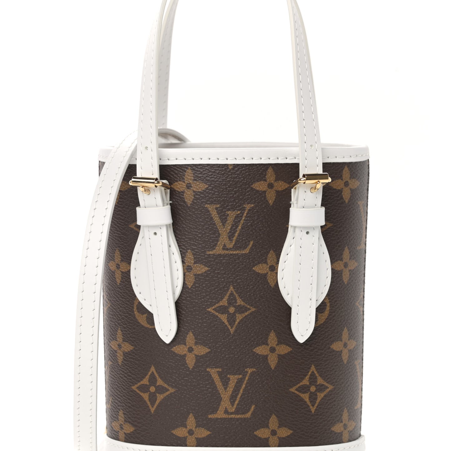 Monogram LV Match Nano Bucket Bag White