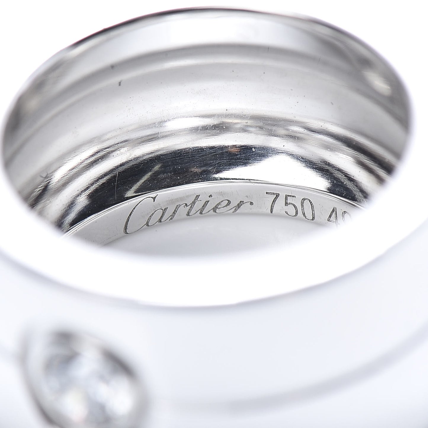 18K White Gold Diamond 11mm Wide LOVE Ring 49 4.75
