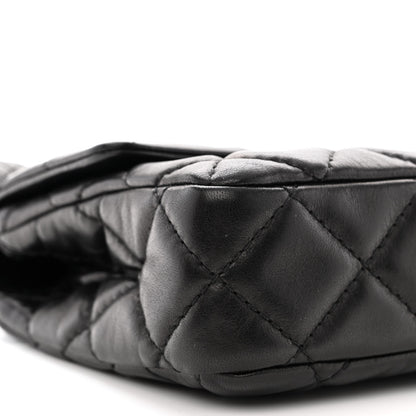 Chanel Lambskin Quilted Large Roll 2.55 Reissue Clutch Black 9 of 11