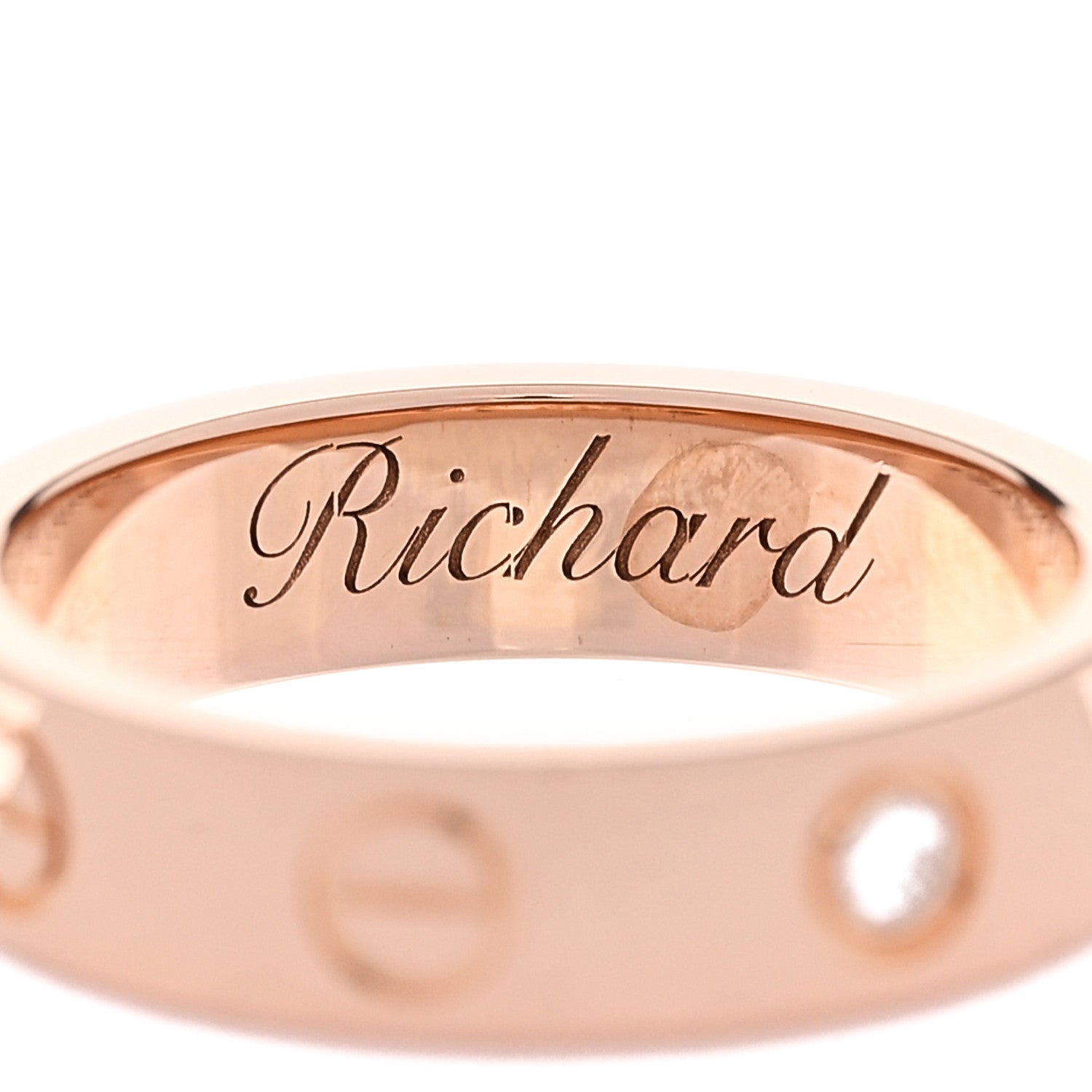 Cartier 18K Pink Gold Diamond 4mm LOVE Wedding Band Ring 46 3.75 5 of 6