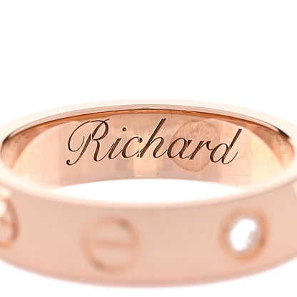 Cartier 18K Pink Gold Diamond 4mm LOVE Wedding Band Ring 46 3.75 5 of 6