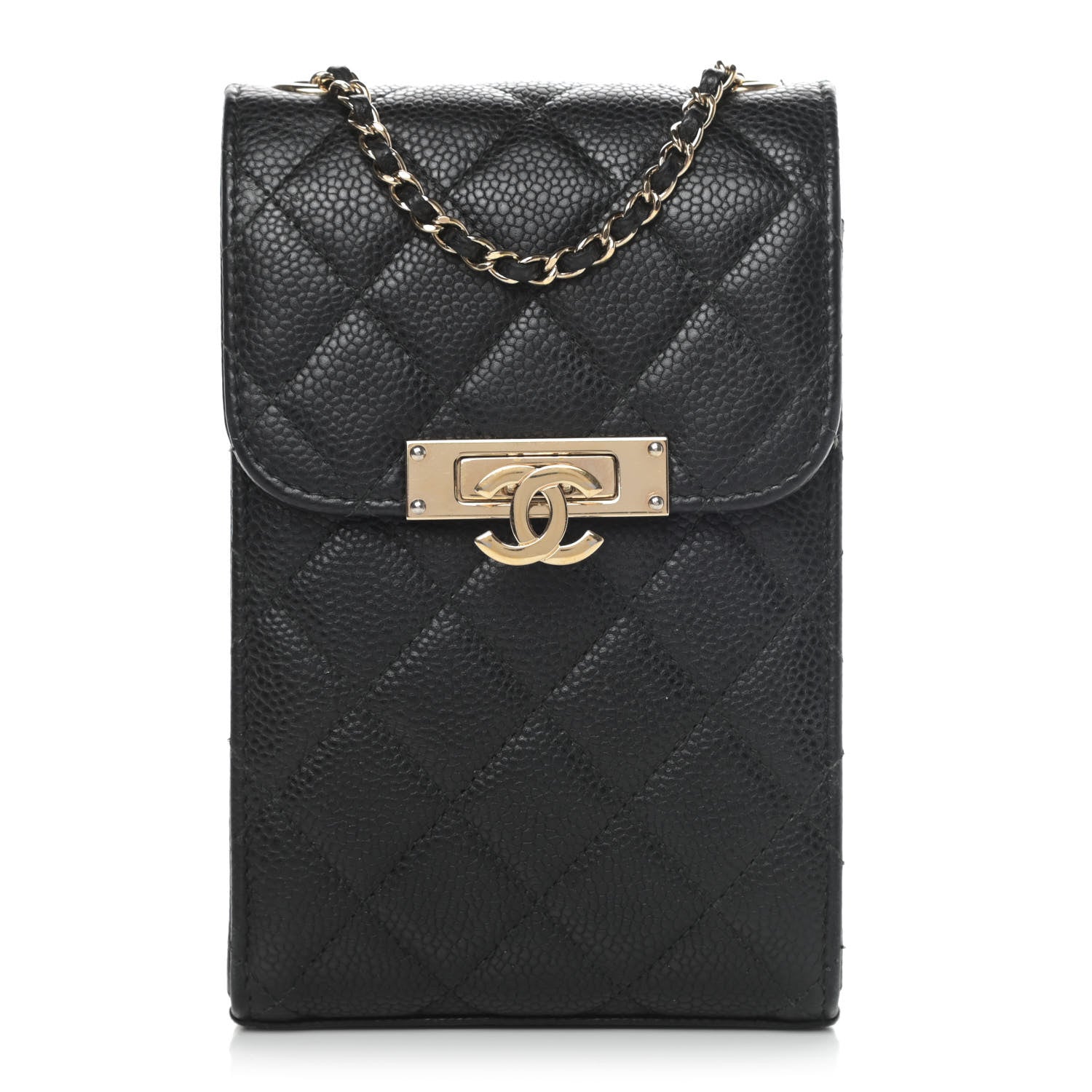 Chanel Caviar Quilted Golden Class Phone Holder Black 1 of 5