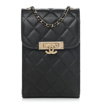 Chanel Caviar Quilted Golden Class Phone Holder Black 1 of 5