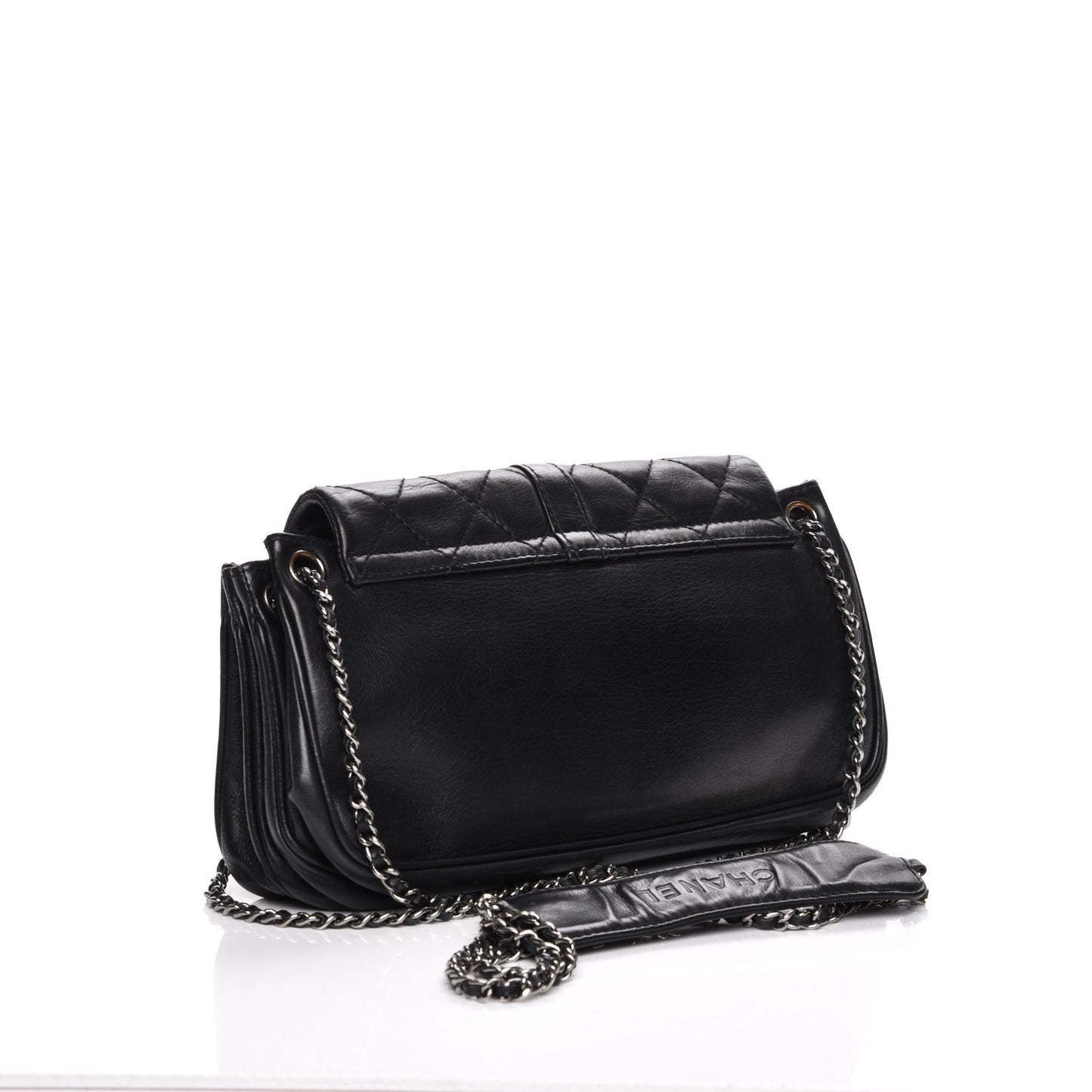 Lambskin Quilted Accordion Mademoiselle Flap Black