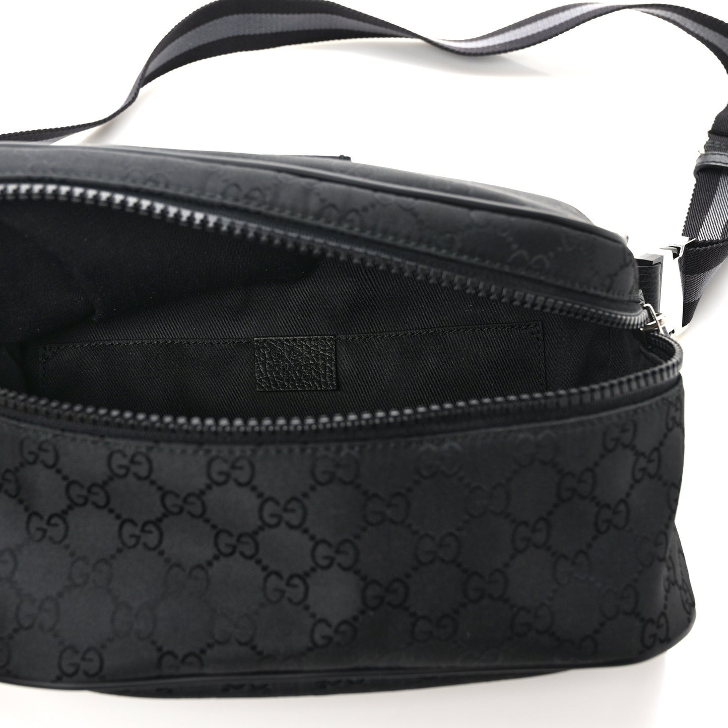 Nylon Monogram Fanny Pack Belt Bag Black