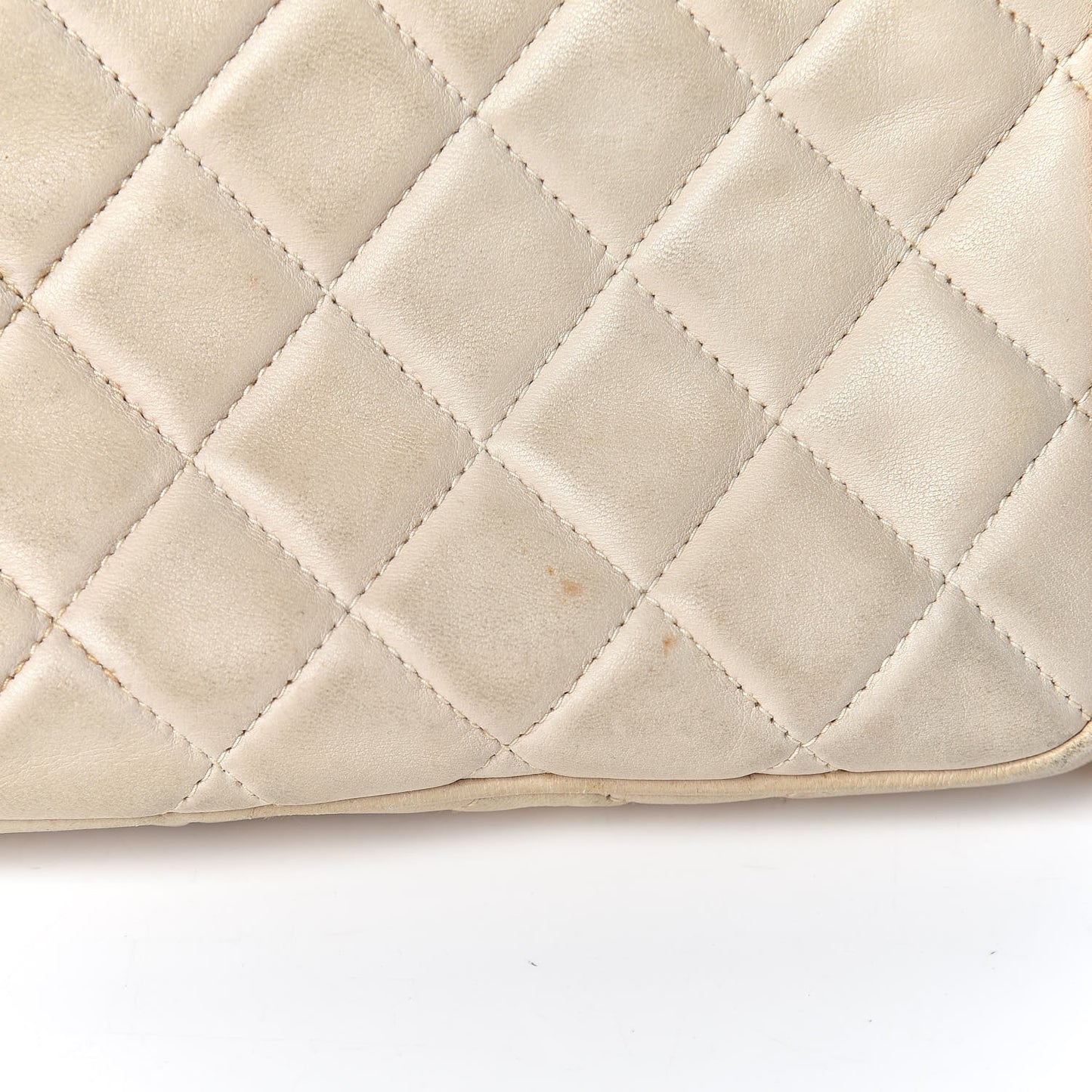 Lambskin Quilted Tassel Camera Case Pouch White