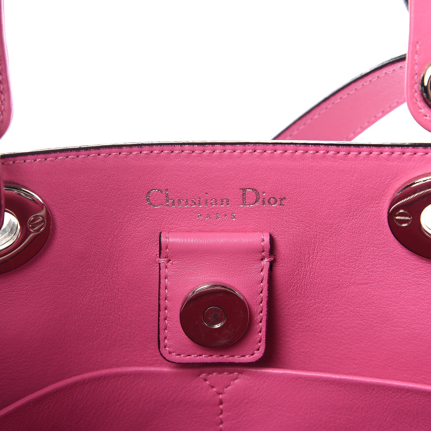Christian Dior Smooth Calfskin Medium Tri-Color Diorissimo Bag Navy Pink 8 of 11
