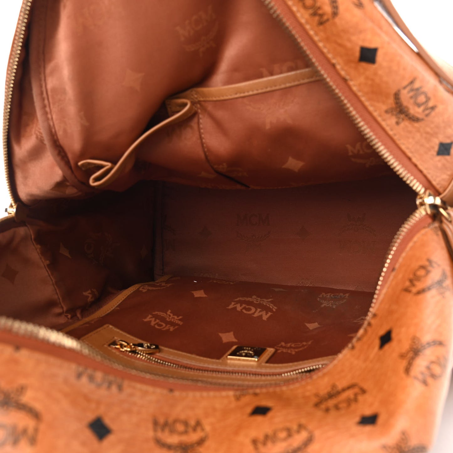 Visetos Studded Medium Dual Stark Backpack Cognac