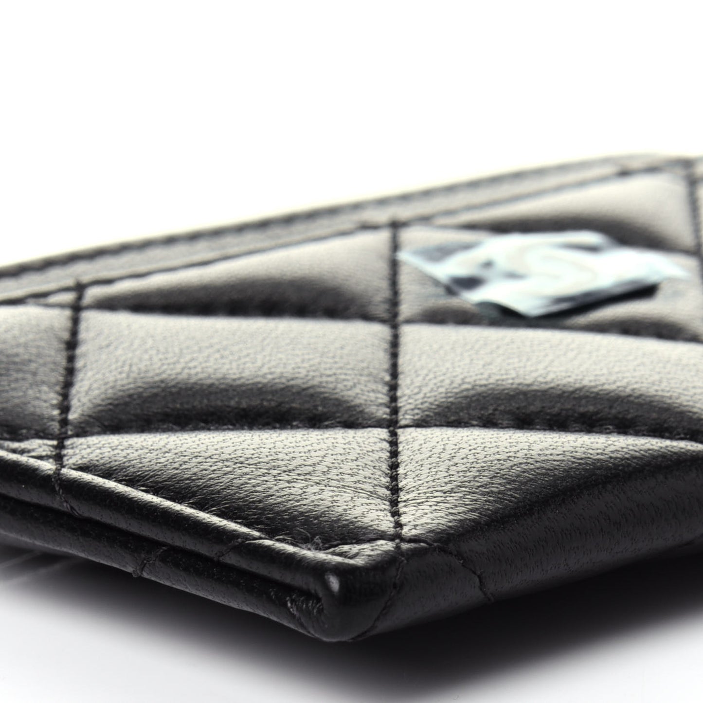 Lambskin Quilted Card Holder So Black